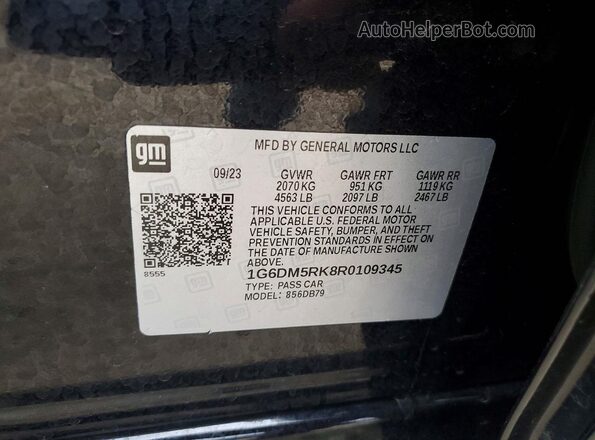 1G6DM5RK8R0109345 2024 CADILLAC CT5 Black Engine compartment view