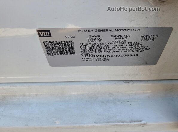 1G6DM5RK9R0106549 2024 CADILLAC CT5 White 