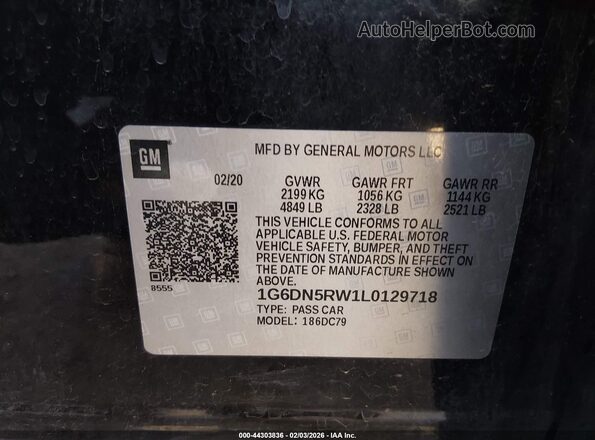 1G6DN5RW1L0129718 2020 CADILLAC CT5 Black 