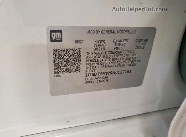 1G6DT5RW0N0127161 2022 CADILLAC CT5 Белый Вид подкапотного пространства