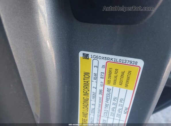 1G6DX5RK1L0137938 2020 CADILLAC CT5 Gray 