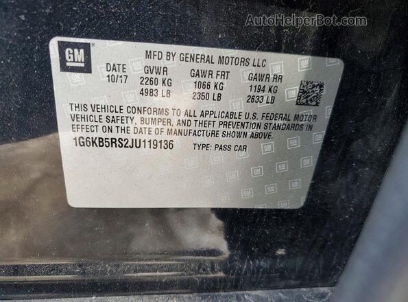 1G6KB5RS2JU119136 2018 CADILLAC CT6 Черный 