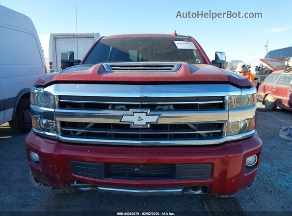 1GC1KXEY8JF204596 2018 CHEVROLET SILVERADO Red Instrument cluster view