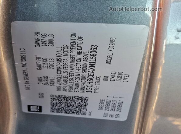 1GCHSCEAXN1156063 2022 CHEVROLET COLORADO Gray Engine compartment view