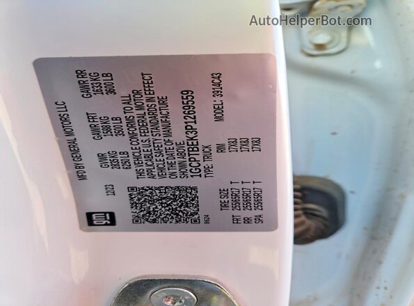 1GCPTBEK3P1269559 2023 CHEVROLET COLORADO Белый Вид подкапотного пространства