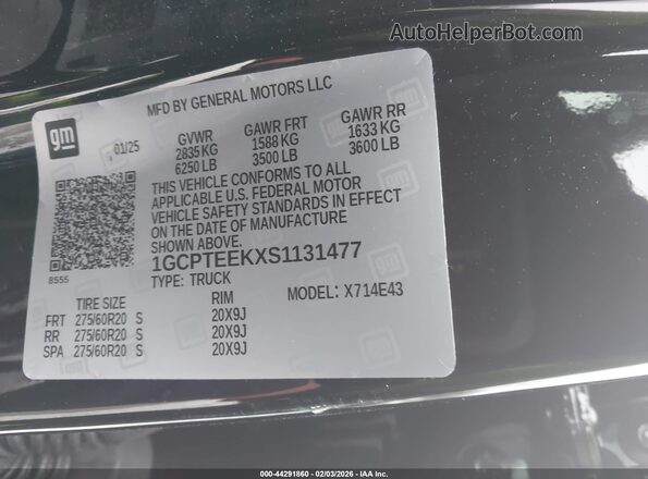 1GCPTEEKXS1131477 2025 CHEVROLET COLORADO Black 