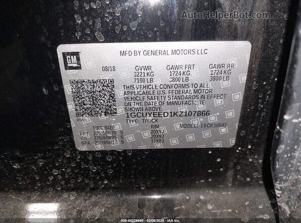 1GCUYEED1KZ107866 2019 CHEVROLET SILVERADO Black 