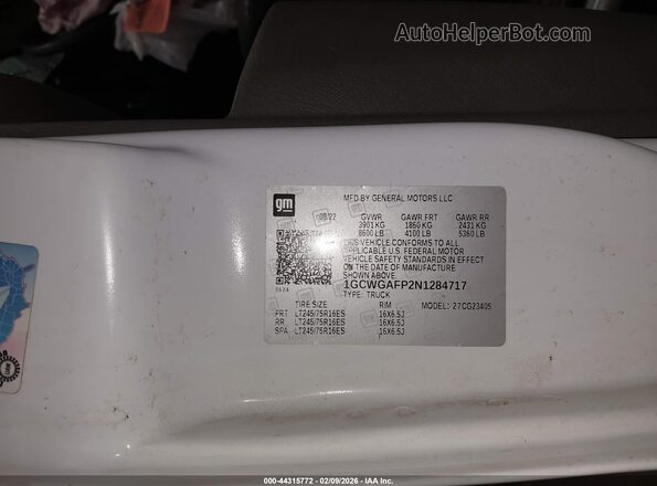 1GCWGAFP2N1284717 2022 CHEVROLET EXPRESS White ძრავის განყოფილების ხედი