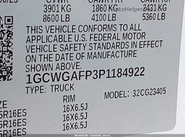 1GCWGAFP3P1184922 2023 CHEVROLET EXPRESS White Շարժիչի բաժամունքի տեսք