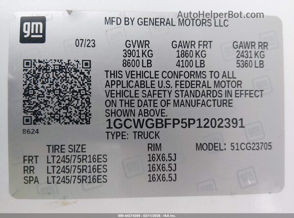 1GCWGBFP5P1202391 2023 CHEVROLET EXPRESS Blue 