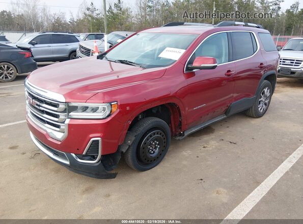 1GKKNML46MZ173771 2021 GMC ACADIA Red წინა მარცხენა ხედი სამი მეოთხედიდან