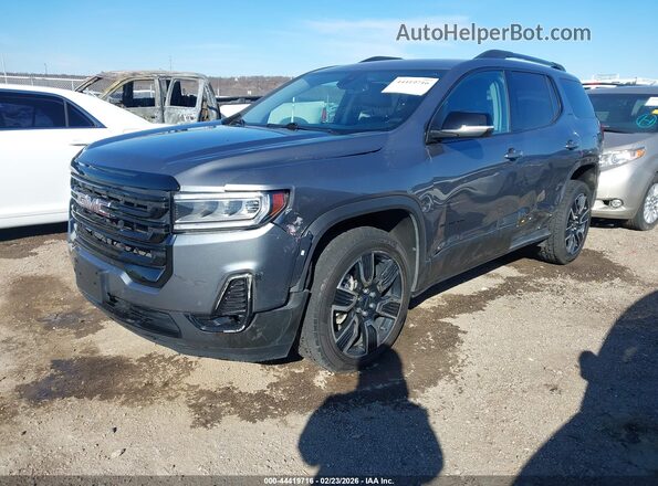 1GKKNMLS7MZ206792 2021 GMC ACADIA Gray Vista tres cuartos delantera izquierda