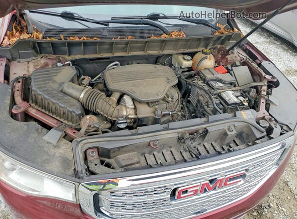 1GKKNPLS8JZ123613 2018 GMC ACADIA Burgundy Vista del compartimento del motor