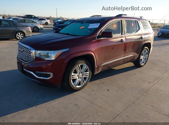 1GKKNXLS5HZ167272 2017 GMC ACADIA Maroon წინა მარცხენა ხედი სამი მეოთხედიდან