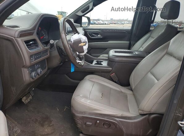 1GNSCNKD5MR356160 2021 CHEVROLET TAHOE Gray Вид салону спереду
