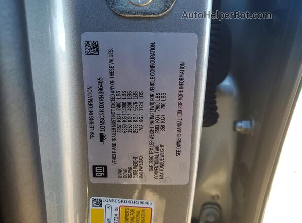 1GNSCSKDXRR396465 2024 CHEVROLET TAHOE Silver VIN sticker view
