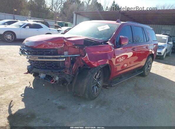 1GNSKPKDXMR337862 2021 CHEVROLET TAHOE Red Передня ліва чверть