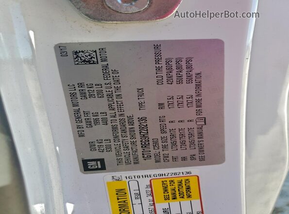 1GT01REG9HZ282136 2017 GMC SIERRA White Вид підкапотного простору