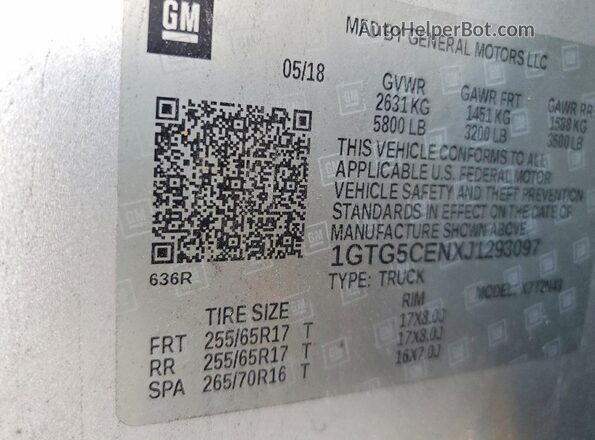 1GTG5CENXJ1293097 2018 GMC CANYON Silver 