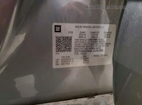 1GTG6EEN2L1101490 2020 GMC CANYON Gray Вид підкапотного простору