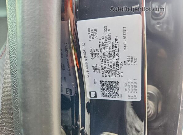 1GTG6FEN0N1152799 2022 GMC CANYON Black Vista del compartimento del motor
