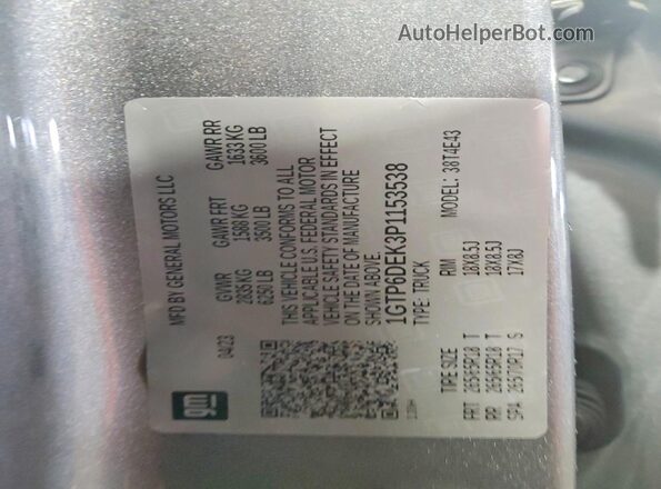 1GTP6DEK3P1153538 2023 GMC CANYON Серебряный Вид подкапотного пространства