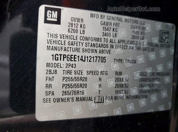 1GTP6EE14J1217705 2018 GMC CANYON Black Vista del compartimento del motor