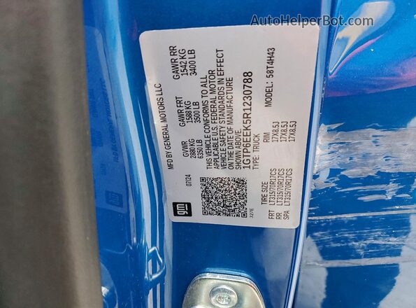 1GTP6EEK5R1230788 2024 GMC CANYON Blue Вид підкапотного простору