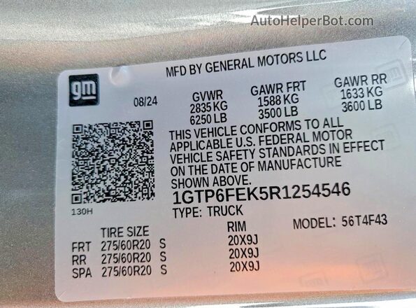 1GTP6FEK5R1254546 2024 GMC CANYON Gray Вид підкапотного простору