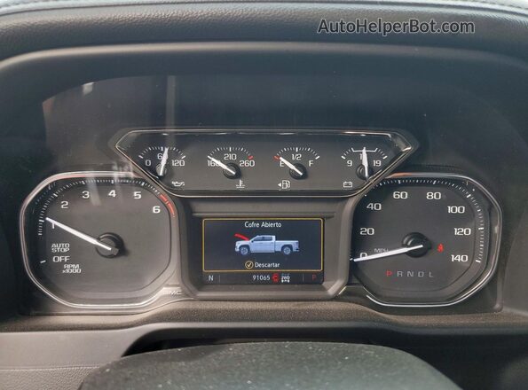 1GTP9EED5MZ122965 2021 GMC SIERRA White Vista del cuadro de instrumentos