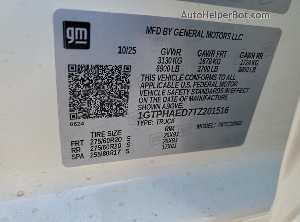 1GTPHAED7TZ201516 2026 GMC SIERRA White 