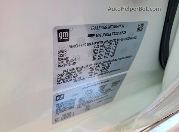 1GTUUDELXTZ206779 2026 GMC SIERRA Beige Вид наклейки з VIN-кодом