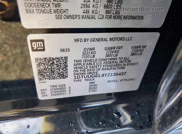 1GTUUGEL8TZ135437 2026 GMC SIERRA Black Engine compartment view