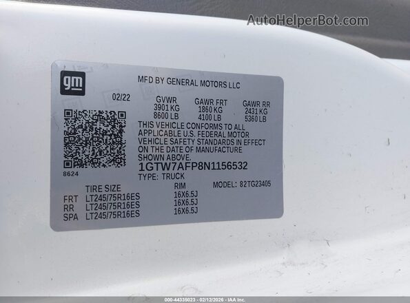 1GTW7AFP8N1156532 2022 GMC SAVANA CARGO White Вид підкапотного простору