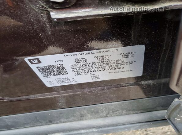 1GYAZAR44MF058809 2021 CADILLAC XT4 Burgundy VIN կոդի պիտակի տեսք