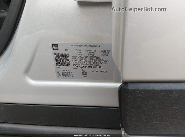 1GYFZDR42MF081688 2021 CADILLAC XT4 Gray Շարժիչի բաժամունքի տեսք