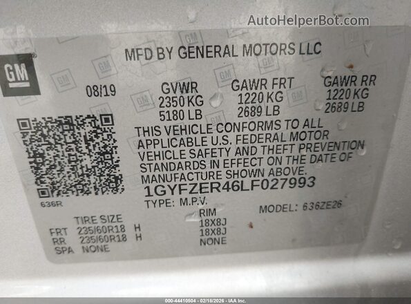 1GYFZER46LF027993 2020 CADILLAC XT4 Silver Vista del compartimento del motor