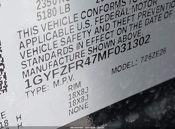 1GYFZFR47MF031302 2021 CADILLAC XT4 Черный 