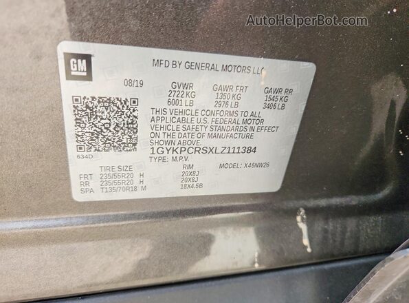 1GYKPCRSXLZ111384 2020 CADILLAC OTHER Brown სალონის 360-გრადუსიანი ხედი