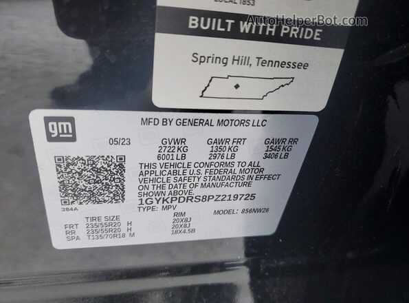 1GYKPDRS8PZ219725 2023 CADILLAC OTHER Black Սալոնի 360 աստիճան տեսք