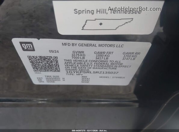 1GYKPSRL5RZ135037 2024 CADILLAC OTHER Black Շարժիչի բաժամունքի տեսք
