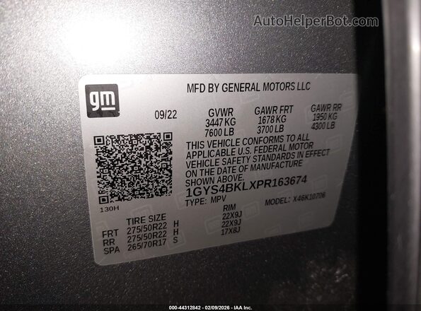 1GYS4BKLXPR163674 2023 CADILLAC ESCALADE Gray Widok komory silnika
