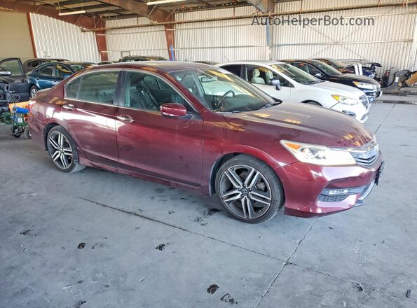1HGCR2F52HA158106 2017 HONDA ACCORD Red 