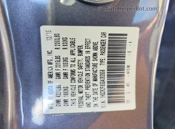 1HGCR2F85GA092658 2016 HONDA ACCORD Gray 