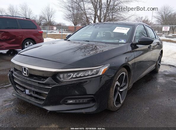 1HGCV1E39JA207751 2018 HONDA ACCORD Black Передня ліва чверть