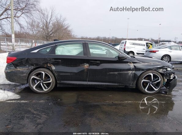 1HGCV1E39JA207751 2018 HONDA ACCORD Black Вид задньої частини салону