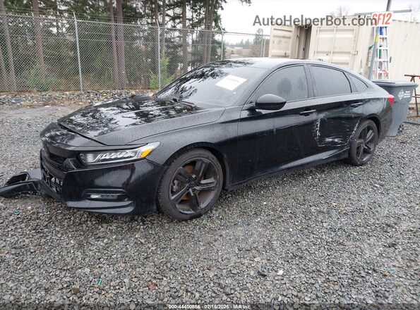1HGCV1F30JA233315 2018 HONDA ACCORD Черный Передняя левая четверть