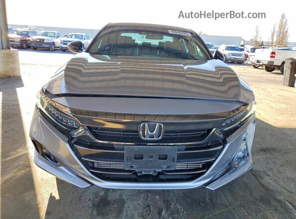 1HGCV1F30MA099586 2021 HONDA ACCORD Silver Front view