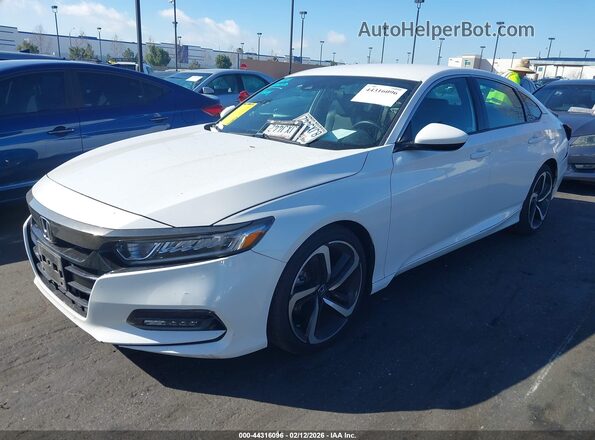 1HGCV1F34KA036259 2019 HONDA ACCORD White წინა მარცხენა ხედი სამი მეოთხედიდან