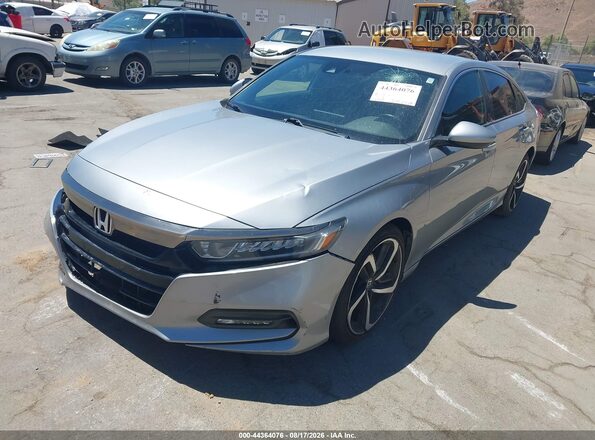 1HGCV1F39KA047757 2019 HONDA ACCORD Серый Передняя левая четверть